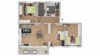 Großzügige sanierungsbedürftige 4 Zimmer-Wohnung mit Balkon am Feldrand von Fellbach - Grundriss